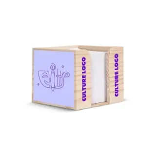 Cube Box Wood, recycled 10x10x8.5cm - LT91911 (gadzety reklamowe)